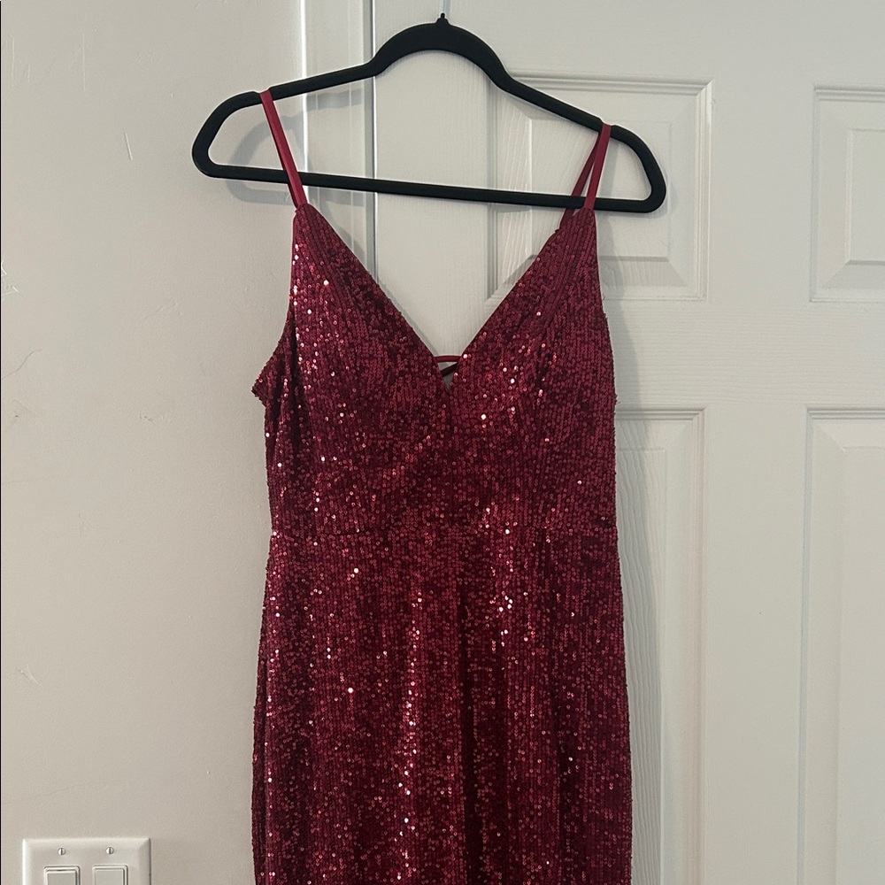 Stunning Burgundy Sequin Dress